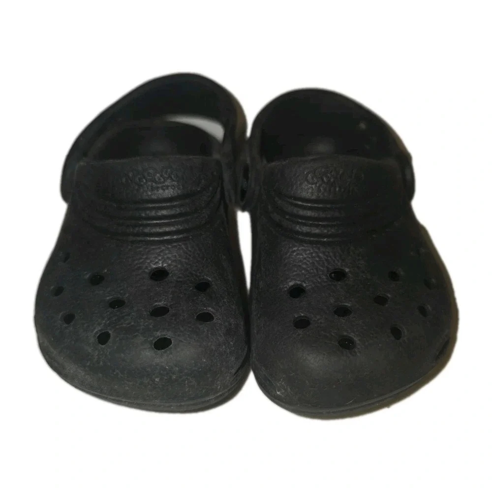 Crocs Jibbitz  Black Slip On Shoe Size XXSmall Kids Child 4/5